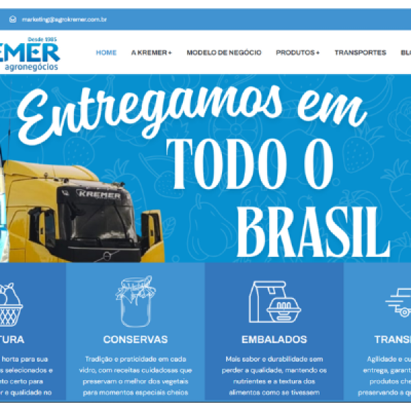 NOVO SITE KREMER, MAIS MODERNO E COMPLETO