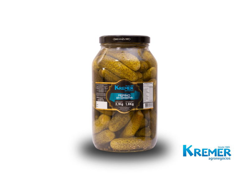 PEPINOS MÉDIOS EM CONSERVA KREMER 1,8kg