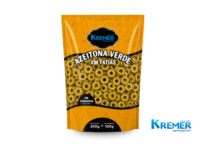 AZEITONA VERDE EM CONSERVA FATIADA 100g POUCH